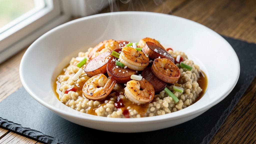 Chef John Besh Shrimp and Grits Recipe: Smoky Andouille Velocity With Buttery Grits