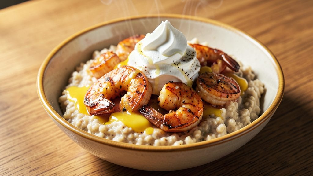 Emeril's Nola Shrimp And Grits Recipe: Spicy Creamy Velocity With Cheesy Grits Base